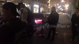 Chris Eubank and son arrive at Tramps for junior's birthday