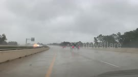 Heavy rain batters Houston highway as Tropical Storm Imelda approaches