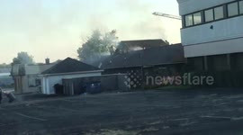 Fire in downtown grandville Michigan