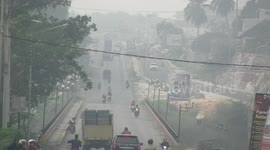 the impact of the haze of forest fires is felt in the province of West Sumatra