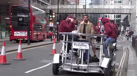Extraordinary transport PedalBus, operated by its riders in London