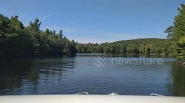 Beauty of the Rideau Canal as seen from a boat - Timelapse
