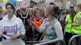 Dublin Climate Strike September 20th 2019 - Drummers lead chants at protest