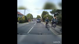 Car rear ended by school kid on bike