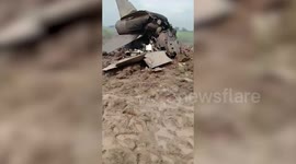 People flock to see remains of crashed army aircraft in central India