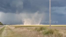 'Dustnado' twists through open fields in Kansas