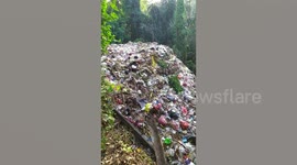 'Mountain of trash' shocks local worker on Indonesia's tourist island of Bali