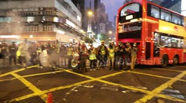 Hong Kong Police firing tear gas injuring journalists and protesters