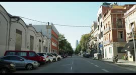 pov shot around the streets of poblenou, barcelona