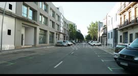 pov shot around the streets of poblenou, barcelona