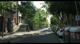 pov shot around the streets of poblenou, barcelona