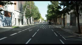 pov shot around the streets of poblenou, barcelona
