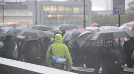 Commuters drenched during evening rush hour as storms hit London