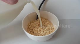 Listen to the iconic snap, crackle and pop of Rice Krispies amplified with an underwater microphone