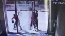 Newsflare Cartoonish Scene As Man Interrupts Ceremony By Walking Into Glass Door Smashing It To The Ground Newsflare Cartoonish Scene As Man Interrupts Ceremony By Walking Into Glass Door Smashing It To The Ground