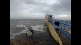 Swimmers spotted entering sea in Galway as Storm Lorenzo hits Ireland