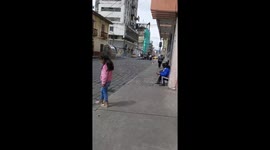 Frighten people after a mass riot in Ecuador