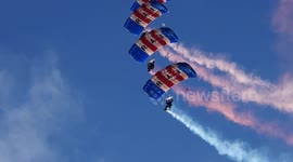 RAF Falcons Parachute Display Team perform at Norfolk Show