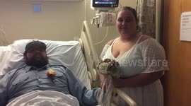 A bride and groom missed their wedding when the husband-to-be was rushed into brain surgery on the big day.