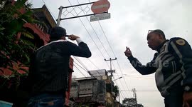 Taxi drivers punished with salute to the traffic signs as breaking dont enter signs