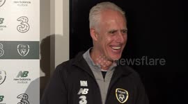 Funny moment Ireland manager Mick McCarthy jokes he 'isn't a stripper' when phone rings during press conference