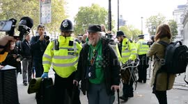 Police arrest Extinction Rebellion protesters, including 91-year-old man, outside Cabinet Office