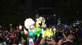 Giant puppets and flying violinist featured at Light Night Leeds