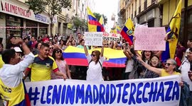 Demonstration against the president of Ecuador Lenín Moreno in Madrid