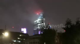 Errie Weather Conditions Makes Building Look Like Its On Fire