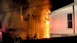 Firefighters respond to house fire in Strong, Pennsylvania