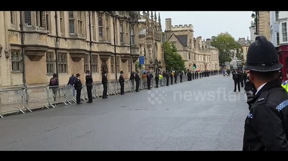 Police line streets of Oxford in honour of UK police officer Andrew Harper