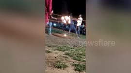 Man sustains spinal injury while jumping through burning hoop in central India