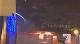 Shopping mall on fire after earthquake hits the Philippines this evening