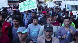Refugees march through Cape Town demanding assistance to leave South Africa
