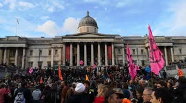 The Extinction Rebellion return to Trafalgar square a day after getting kicked out
