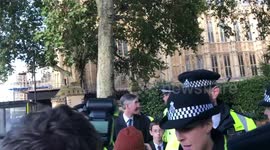 Jacob Rees-Mogg booed as he leaves parliament after Brexit blow