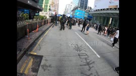 Protesters set fire to Mongkok MTR station