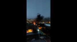 Chaos and fires in Santiago, Chile over protests at the Matta station of the city subway