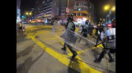 Hong Kong police clear street of blockades set up by protesters