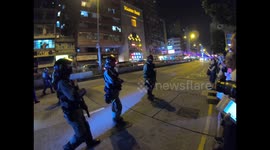 Police argue with local residents in Hong Kong district of Sham Shui Po