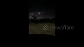 Lightning lights up dark Dallas sky ahead of powerful tornado