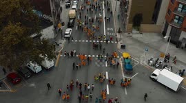 Catalan independence protests arrive in Barcelona and flood streets