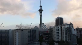 Morning update from the SkyCity Convention Center Auckland fire at 07:09 am NZ time (SECOND DAY TIME LAPSE)