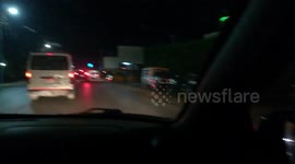 Night Travel Street Scene On High Way Road