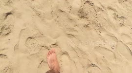 Beach Walking Ras El Bar Summer Vacation