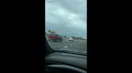 Irresponsible US drivers take their showdown across highway's central reservation