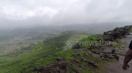 This waterfall defies gravity and goes reverse in western India