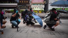 On the front line with Hong Kong protesters