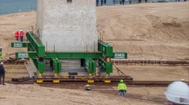 Danish Lighthouse move - Close up of final 10 meters
