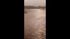 After rain water coming from hills